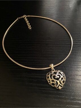 Sterling Silver 925 MILOR Cable Collar-Necklace & 925 SS Heart pendant